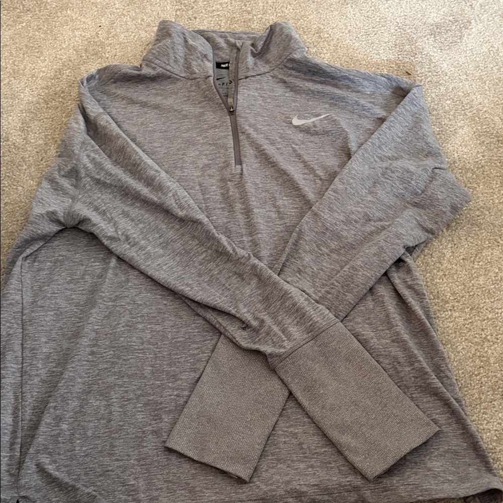Nike Heather Gray Quarter-Zip Top